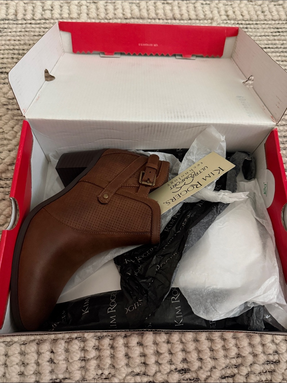 Kim Rogers Brown Leather Ankle Boots for Women 6.5